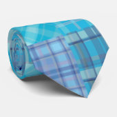 Bright Blue Madras Kariert Krawatte (Gerollt)