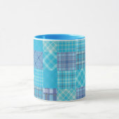 Bright Blue Madras Kariert Tasse (Zentrum)