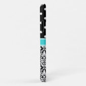 Bright Blue Mit Monogramm Damask Polka Dots Muster Case-Mate iPhone Hülle (Hinten/Rechts)