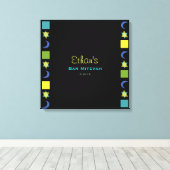 BRIGHT BLUE MITZVAH Bat Bar Mitzvah Sign up Board Leinwanddruck (Insitu (Holzboden))