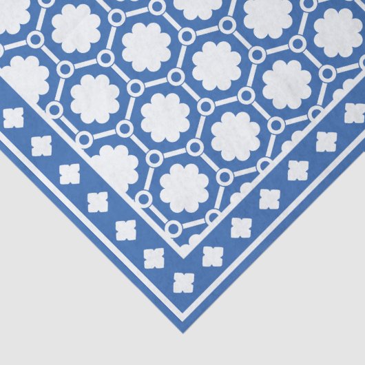 Bright Blue Modern Bone Inlay Decoupage Paper Seidenpapier (Detail)