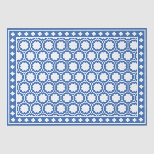 Bright Blue Modern Bone Inlay Decoupage Paper Seidenpapier (Vorderseite)