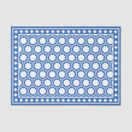 Bright Blue Modern Bone Inlay Decoupage Paper Seidenpapier (Vorderseite)