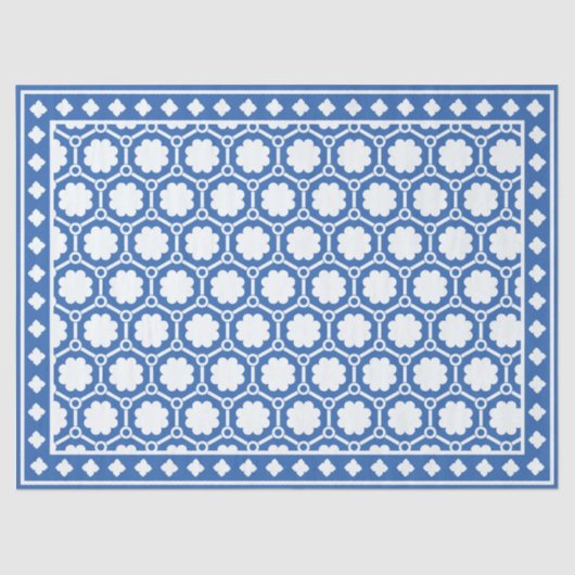 Bright Blue Modern Bone Inlay Decoupage Paper Seidenpapier (Vorderseite)