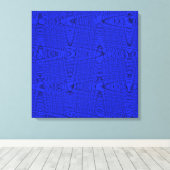 Bright Blue Modern Geometric Abstrakt Wave Muster Leinwanddruck (Insitu (Holzboden))