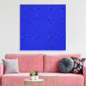 Bright Blue Modern Geometric Abstrakt Wave Muster Leinwanddruck (Insitu (Wohnzimmer))