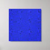 Bright Blue Modern Geometric Abstrakt Wave Muster Leinwanddruck (Vorderseite)