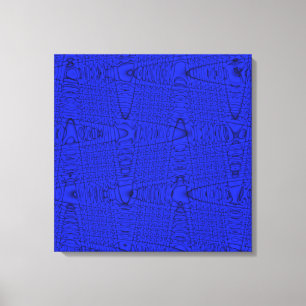Bright Blue Modern Geometric Abstrakt Wave Muster Leinwanddruck