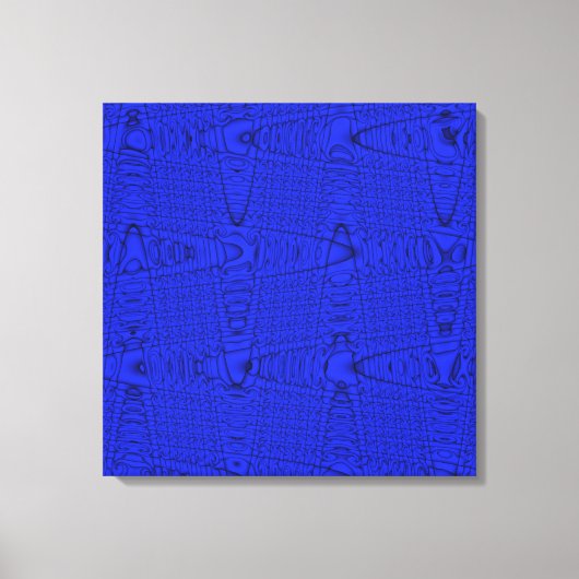 Bright Blue Modern Geometric Abstrakt Wave Muster Leinwanddruck (Vorderseite)