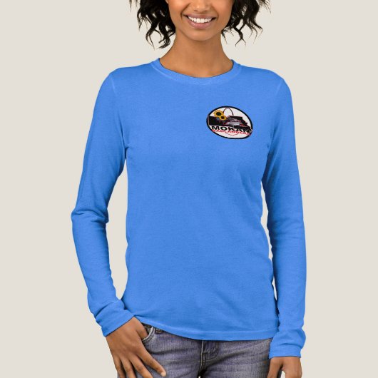 Bright Blue MOKAN Badlanders Womens LH Logo Tri-Blend Shirt (Vorderseite)