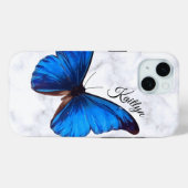 Bright Blue Morpho Butterfly | Benutzerdefinierter Case-Mate iPhone Hülle (Rückseite (Horizontal))