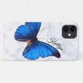 Bright Blue Morpho Butterfly | Benutzerdefinierter Case-Mate iPhone Hülle (Rückseite (Horizontal))