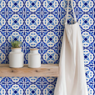 Bright Blue Mosaic Tile Inspiriert Tapete