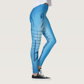 Bright Blue Musiknoten Leggings (Rechts)