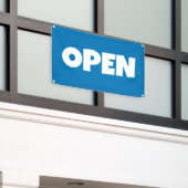 Bright Blue OPEN Banner (Äußeres Gebäude)