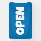 Bright Blue OPEN Banner (Vertikal)