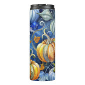 BRIGHT BLUE & ORANGE FALL AUTUMN PUMPKINS THERMOSBECHER (Rückseite)