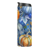 BRIGHT BLUE & ORANGE FALL AUTUMN PUMPKINS THERMOSBECHER (Nach rechts gedreht)