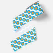 Bright Blue Orange Polka Dots Modern Funky Ripsband (Rückseite)