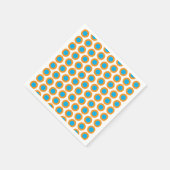 Bright Blue Orange Polka Dots Modern Funky Serviette (Ecke)