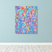 Bright Blue Paint Spritzer Abstrakt Leinwanddruck (Insitu (Holzboden))