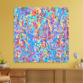 Bright Blue Paint Spritzer Abstrakt Leinwanddruck (Insitu (Wohnzimmer))