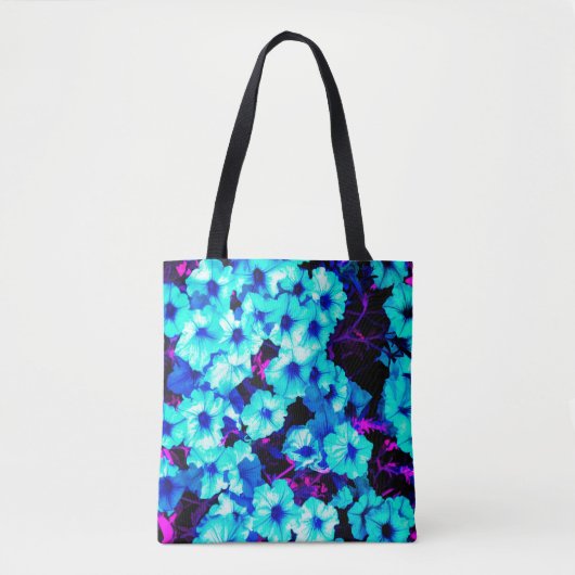 Bright Blue Petunias Tasche (Vorderseite)