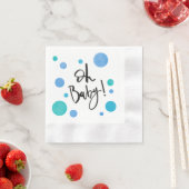 Bright Blue Polka Dot Baby Dusche Napkins Serviette (Beispiel)