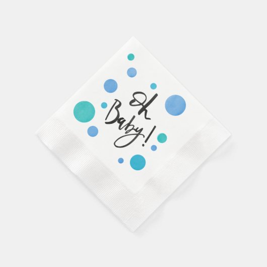 Bright Blue Polka Dot Baby Dusche Napkins Serviette (Ecke)