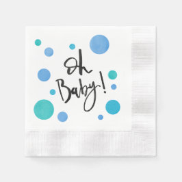 Bright Blue Polka Dot Baby Dusche Napkins Serviette