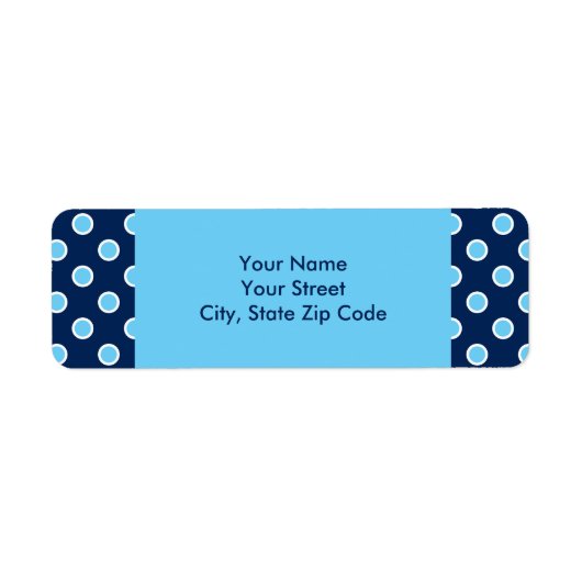 Bright Blue Polka Dots Adressetiketten (Vorne)