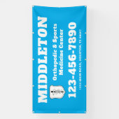 Bright Blue Promotional Business Banner with Logo (Vertikal)