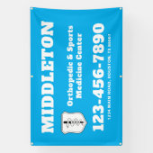 Bright Blue Promotional Business Banner with Logo (Vertikal)