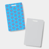 Bright Blue Red & White Star Muster Ausweis (Vorder- & Rückseite)