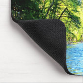 Bright Blue River Under Green Trees in Washington Mousepad (Ecke)
