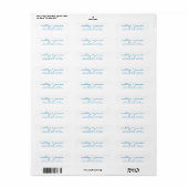 Bright Blue Script Elegant Wedding Rücksendeadress (Vorne)