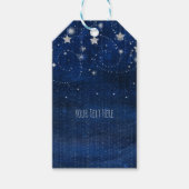 Bright Blue & Silver Starry Celestial Gastgeschenk Geschenkanhänger (Vorderseite)