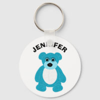 Bright Blue Teddy Bear Graphic Personalisiert