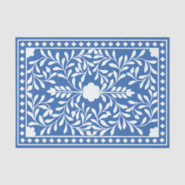 Bright Blue Traditional Bone Inlay Decoupage Paper Seidenpapier