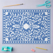Bright Blue Traditional Bone Inlay Decoupage Paper Seidenpapier (Basteln)