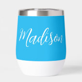 Bright Blue Trendy Customizable Name (Rückseite)