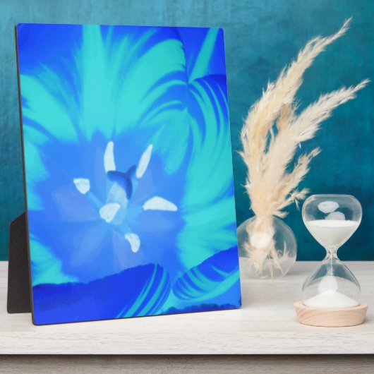 Bright Blue Tulip Plaque Fotoplatte (Seite)