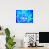 Bright Blue Tulip Poster (Heimbüro)
