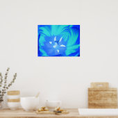 Bright Blue Tulip Poster (Küche)