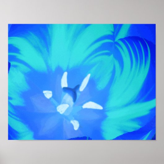 Bright Blue Tulip Poster (Vorne)