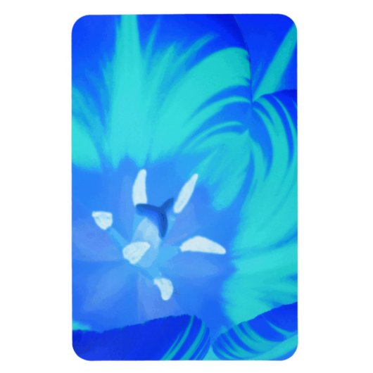 Bright Blue Tulip Premium Magnet (Vertikal)