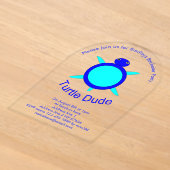 Bright Blue Turtle Typ Custom Bachelor Party Acryleinladungen (Ablage )
