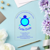 Bright Blue Turtle Typ Custom Bachelor Party Acryleinladungen (Insitu (Hochzeit))