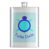 Bright Blue Turtle Typ Flask Flachmann (Vorderseite)