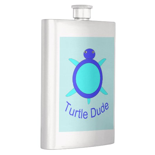 Bright Blue Turtle Typ Flask Flachmann (Rechts)